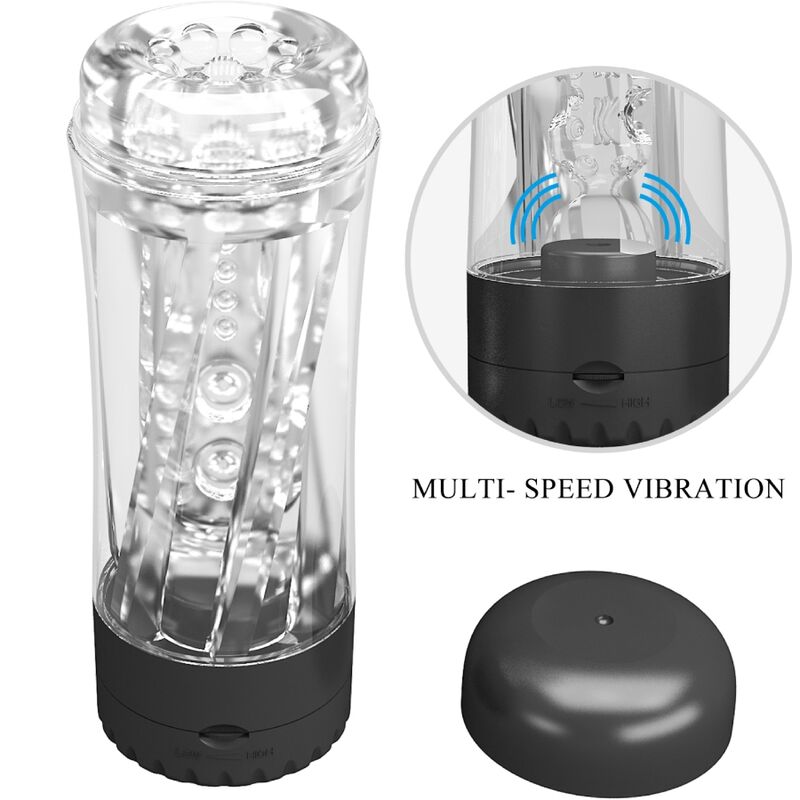 PRETTY LOVE - TAMARA MALE MASTURBATOR MULTI-SPEED VIBRATOR ZWART