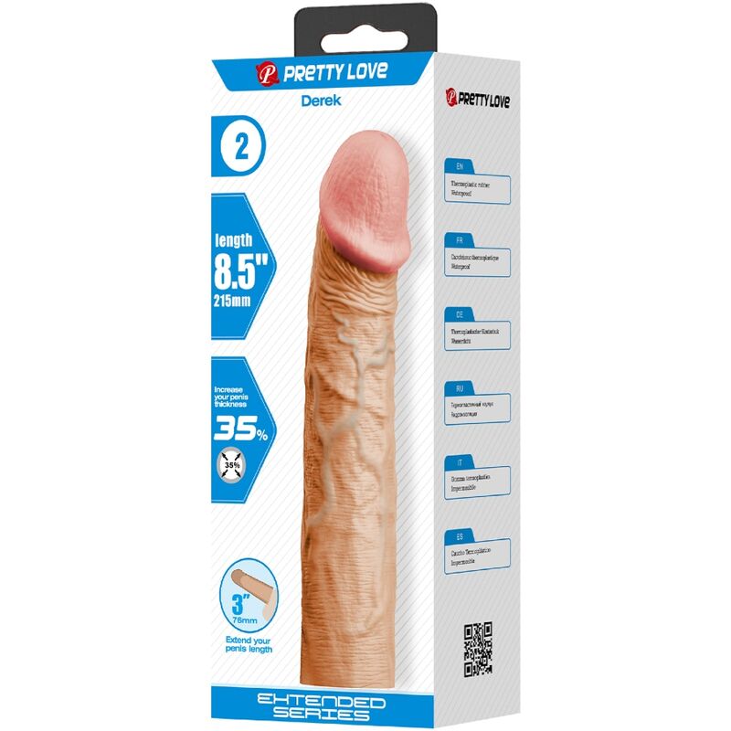 PRETTY LOVE - DEREK PIEMELHOES MET VERLENGING VAN 7,6 CM HUIDSKLEURIG