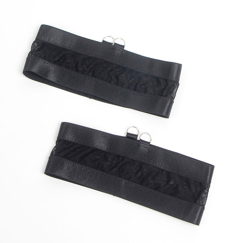 SUBBLIME - 955243 ZWARTE BONDAGE BH MET JARRETELSET L/XL