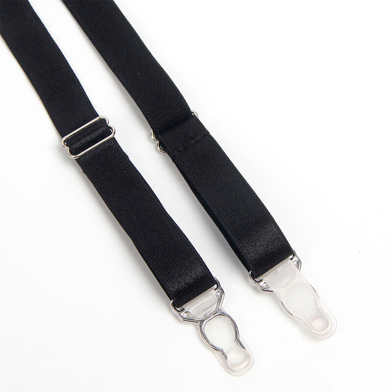 SUBBLIME - 955243 ZWARTE BONDAGE BH MET JARRETELSET L/XL