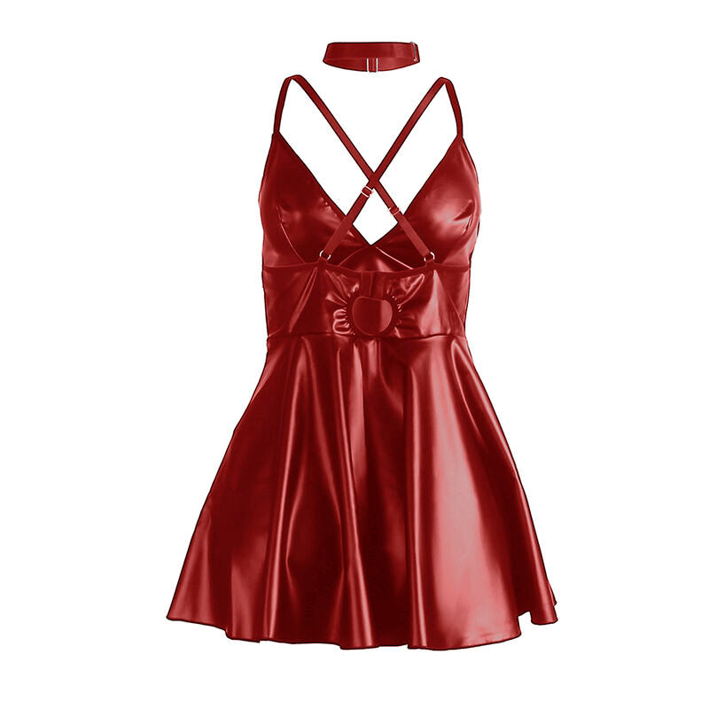 SUBBLIME - 955397 JURK MET BORDEAUXRODE LEREN BANDJES S/M