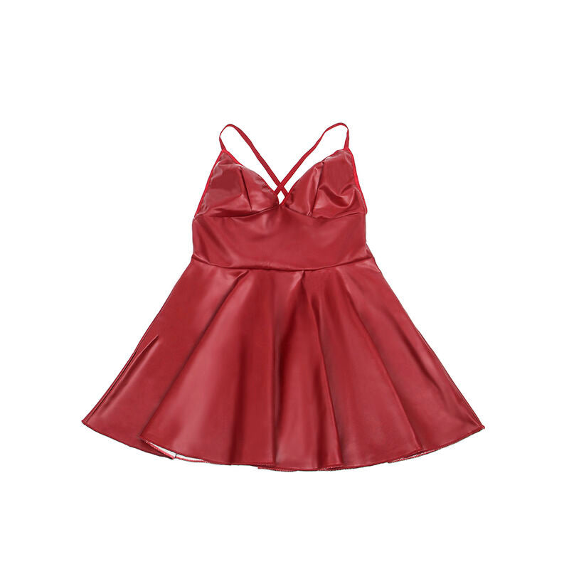 SUBBLIME - 955397 JURK MET BORDEAUXRODE LEREN BANDJES S/M