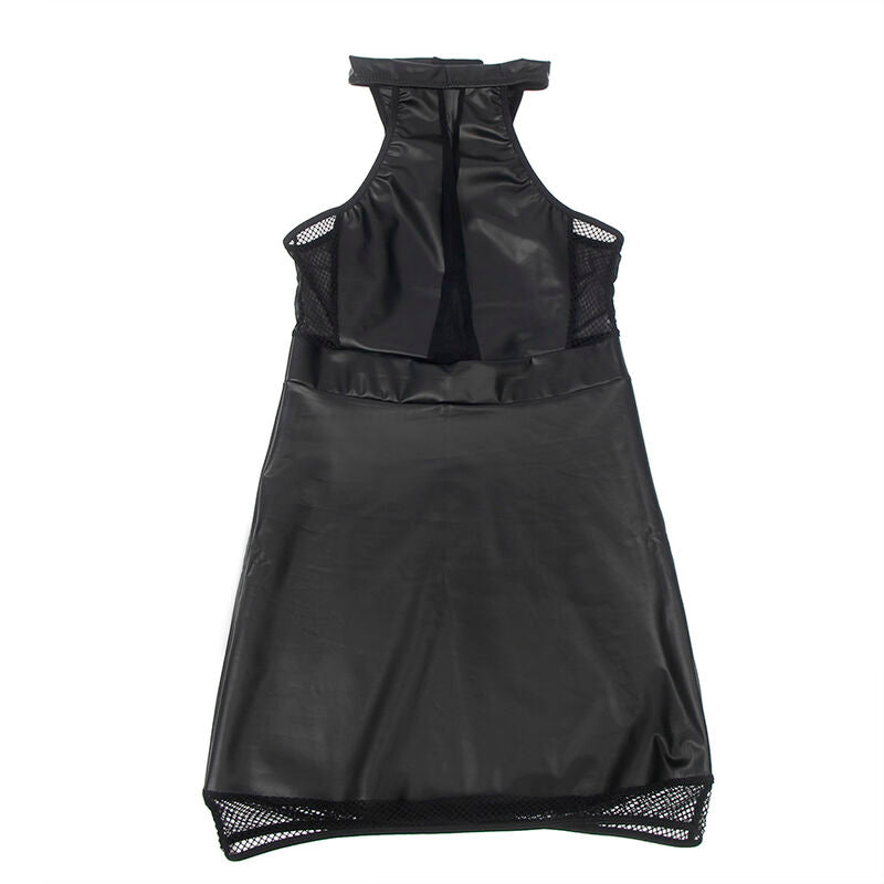 SUBBLIME - 955472 HALTER JURK MET TRANSPARANTIES ZWART S/M