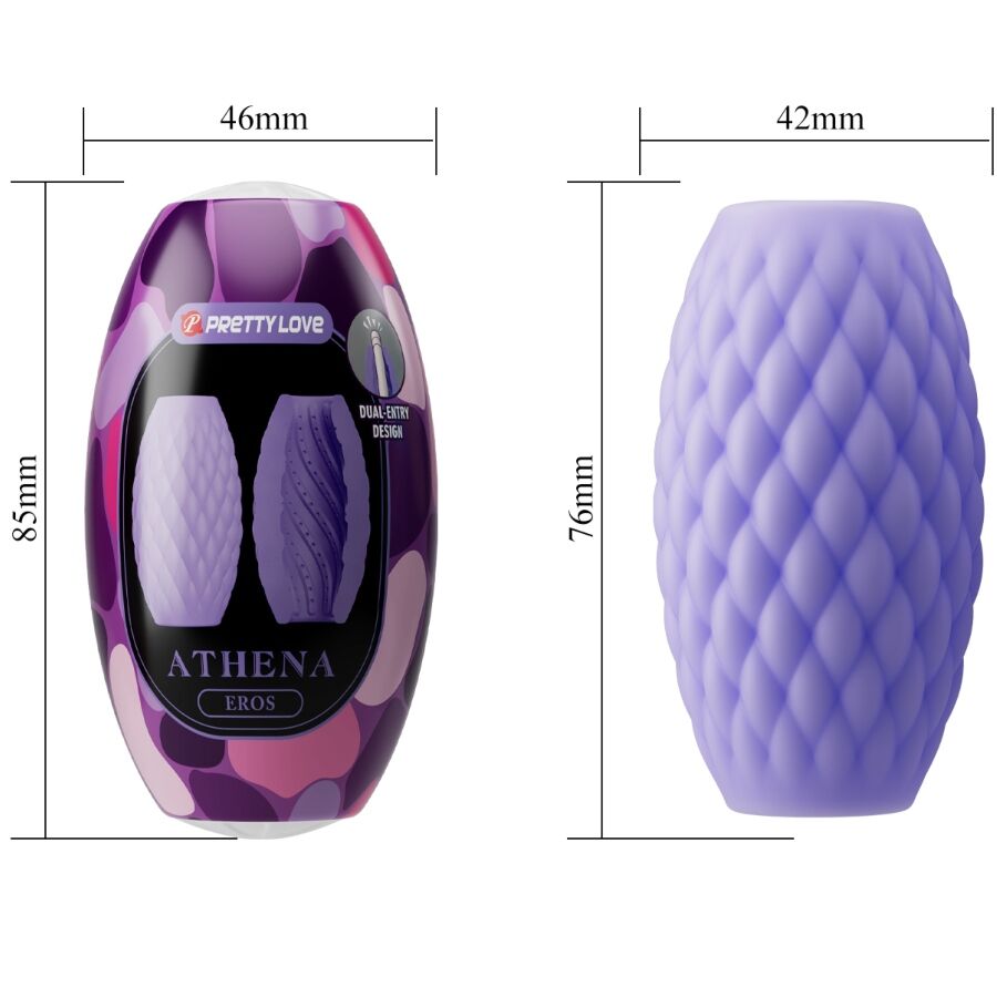 PRETTY LOVE - ATHENA EROS SILICONE Mannelijke Masturbator PAARS