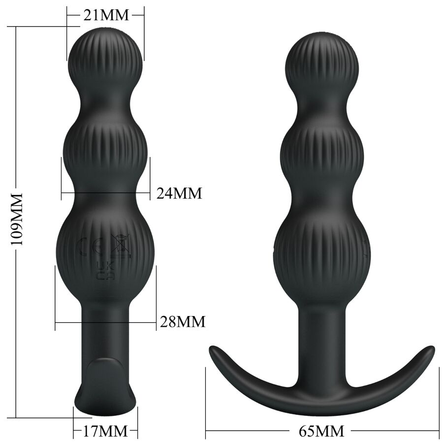 PRETTY LOVE - SIDNEY ANALE VIBRATOR 10 TRILLINGEN ZWART