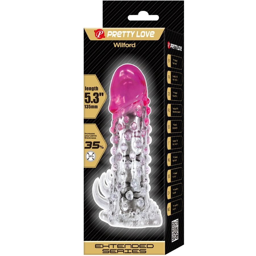 PRETTY LOVE - WILFORD REALISTIC VERGROTINGS CONDOOM MET GEDETAILLEERDE PENIS ROZE