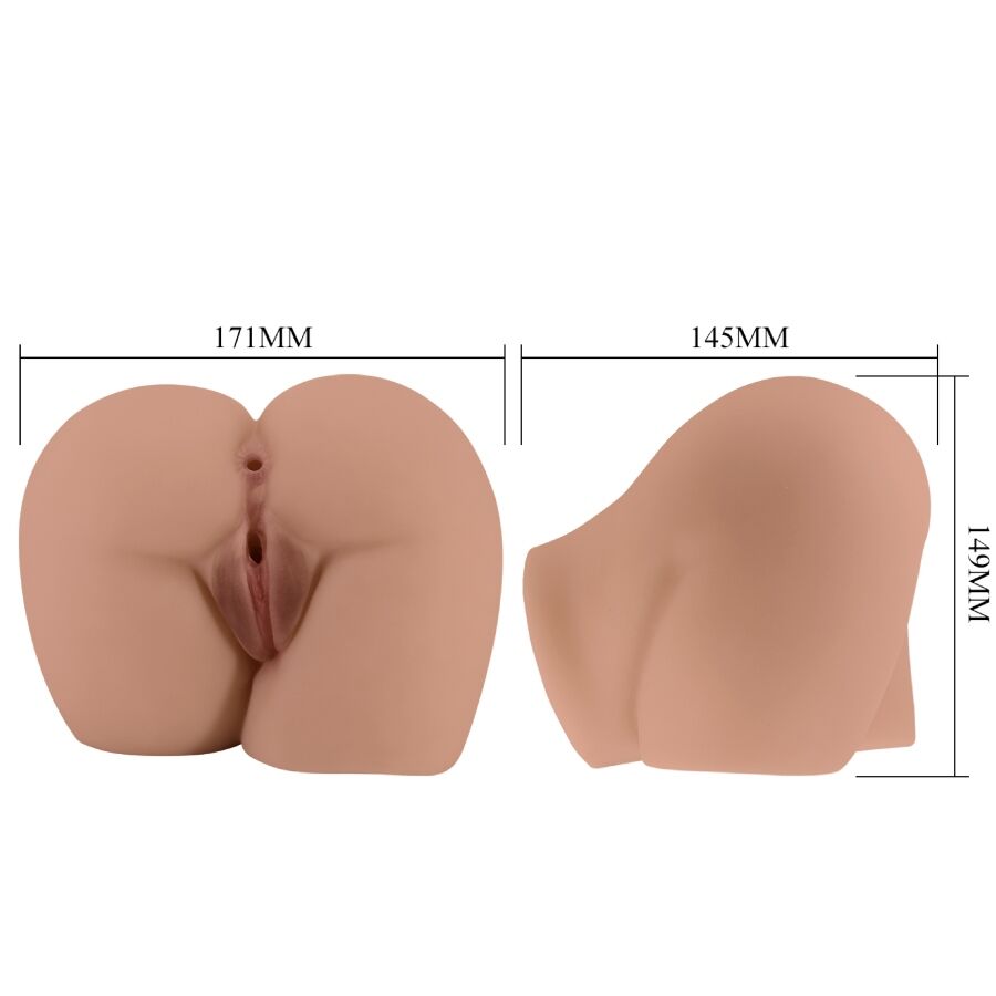 CRAZY BULL - BERNACE KONTVIBRATOR MET REALISTISCHE VAGINA EN ANUSVLEES AFSTANDSBEDIENING