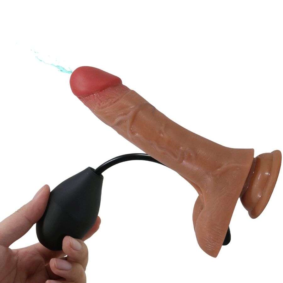 PRETTY LOVE - UNIVERSEEL HARNASBROEKJE MET TRILLENDE EN SPUITENDE DILDO 15,5 CM MULAT