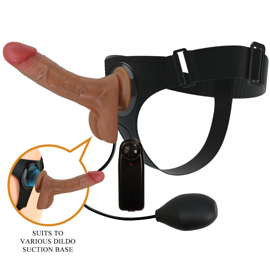 PRETTY LOVE - UNIVERSEEL HARNASBROEKJE MET TRILLENDE EN SPUITENDE DILDO 15,5 CM MULAT