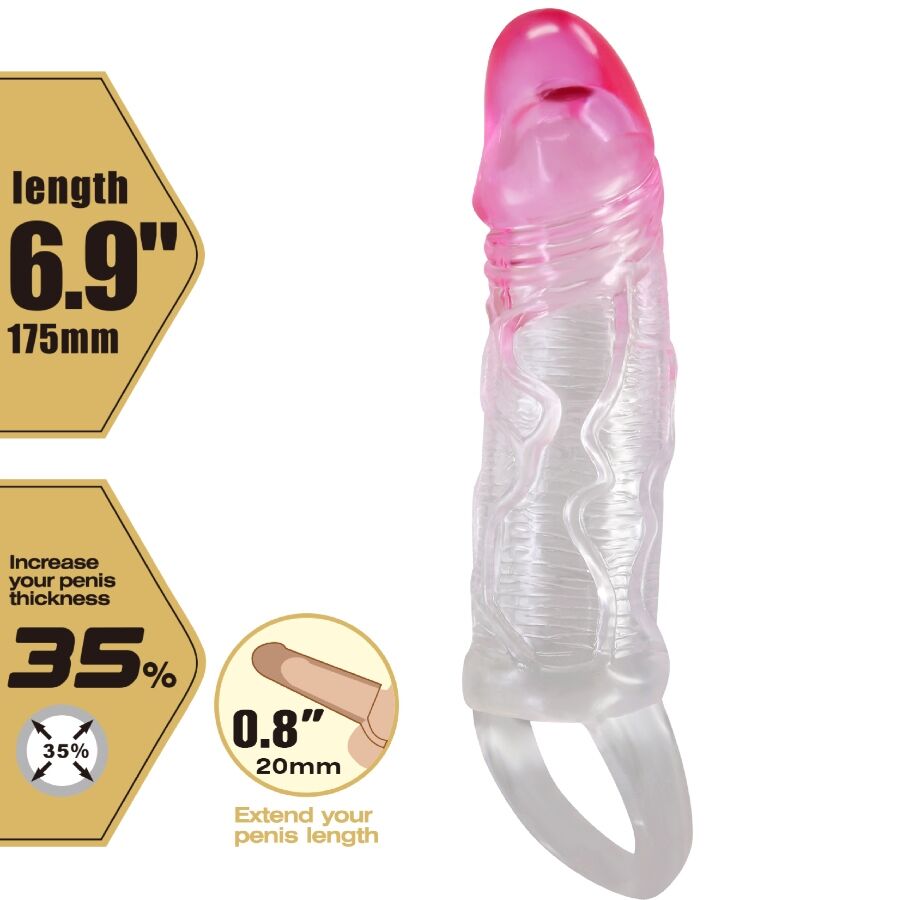 PRETTY LOVE - ODES REALISTIC 2 CM VERGROTINGSCONDOOM VOOR PENIS ROZE