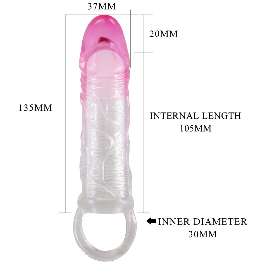 PRETTY LOVE - ODES REALISTIC 2 CM VERGROTINGSCONDOOM VOOR PENIS ROZE