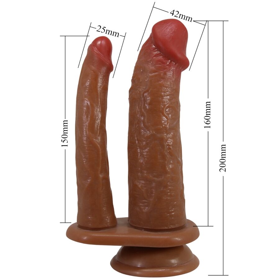 PRETTY LOVE - HULBERT DUBBELE REALISTISCHE DILDO MET TRILLING MULATO