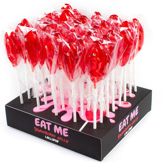 SECRETPLAY - DISPLAY ASSORTIMENT VAGINA LOLLIPOPS AARDBEI 40 STUKS