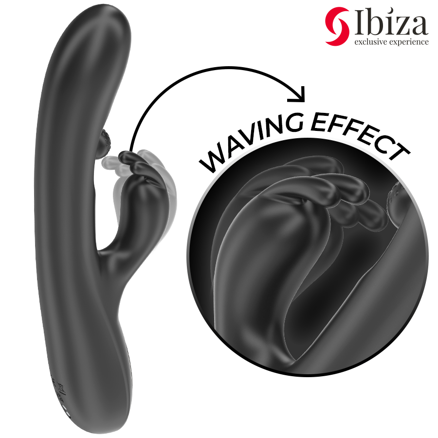 IBIZA - KRACHTIGE KONIJNENVIBRATOR MET MASSERENDE ROLLENDE PAREL