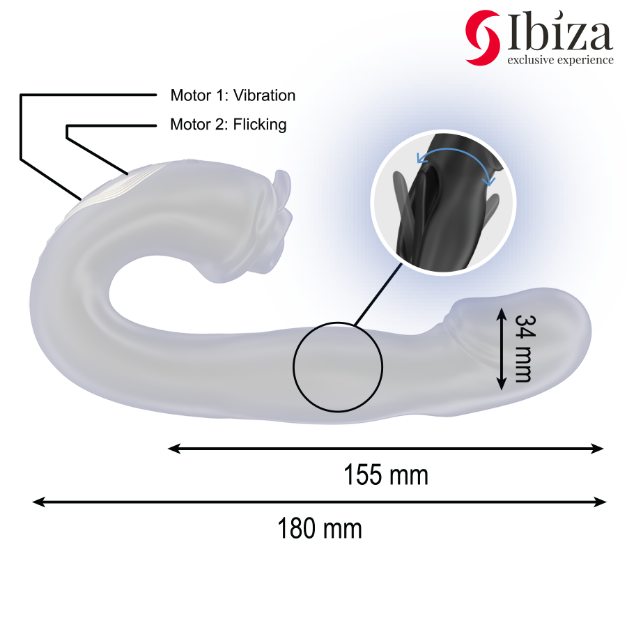 IBIZA - ROZE VIBRATOR MET KLOPPEFFECT EN KLITORISSTIMULATOR