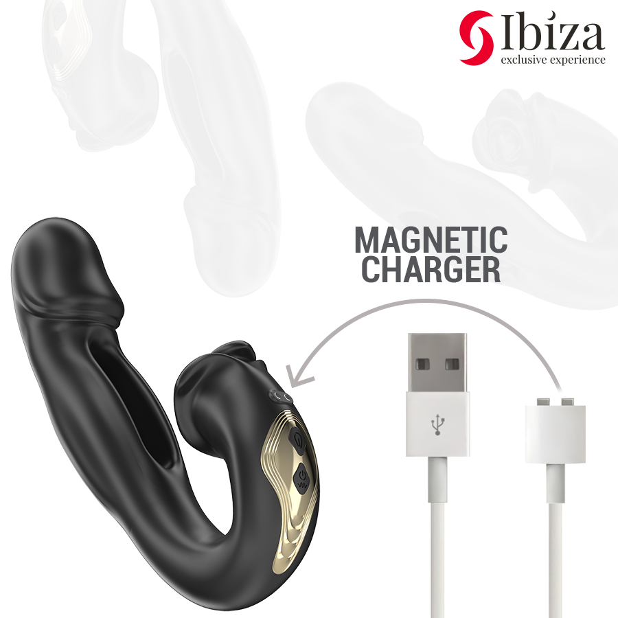IBIZA - ROZE VIBRATOR MET KLOPPEFFECT EN KLITORISSTIMULATOR