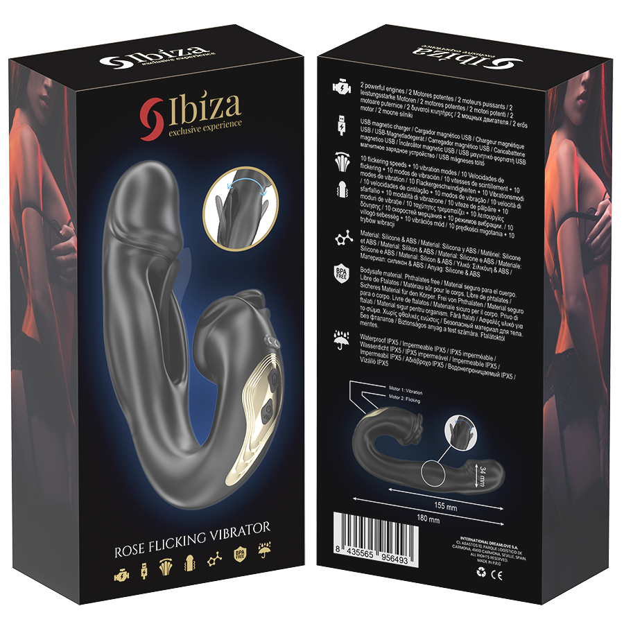 IBIZA - ROZE VIBRATOR MET KLOPPEFFECT EN KLITORISSTIMULATOR