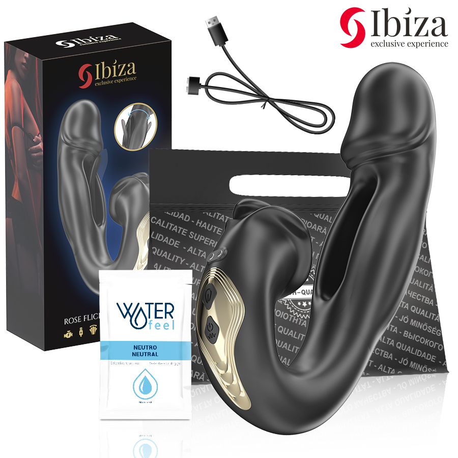 IBIZA - ROZE VIBRATOR MET KLOPPEFFECT EN KLITORISSTIMULATOR