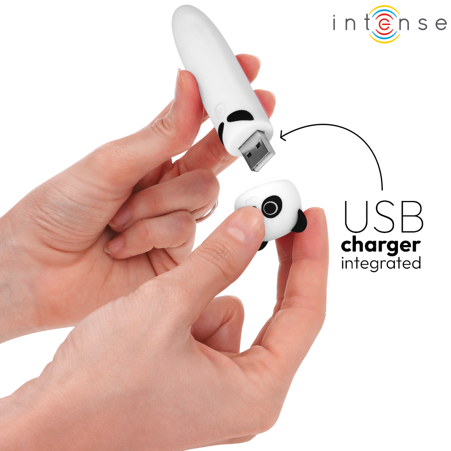 INTENSE - POH PANDA TRILLENDE KOGEL USB OPLAADBAAR 10 X 2,2 CM