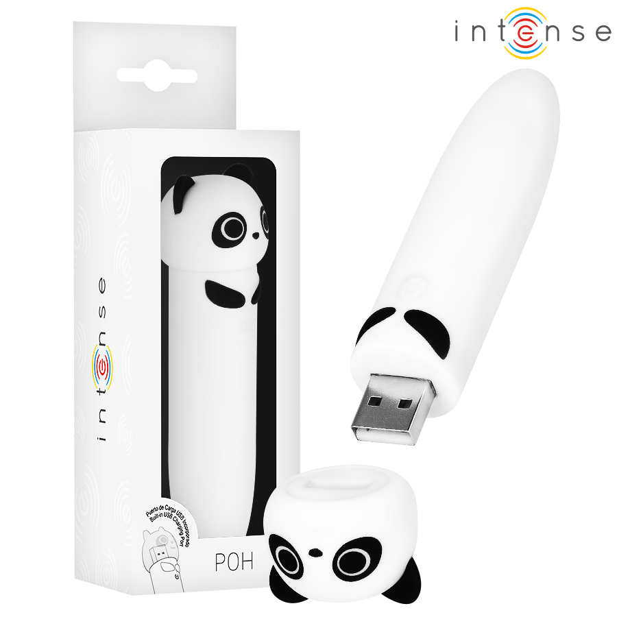 INTENSE - POH PANDA TRILLENDE KOGEL USB OPLAADBAAR 10 X 2,2 CM