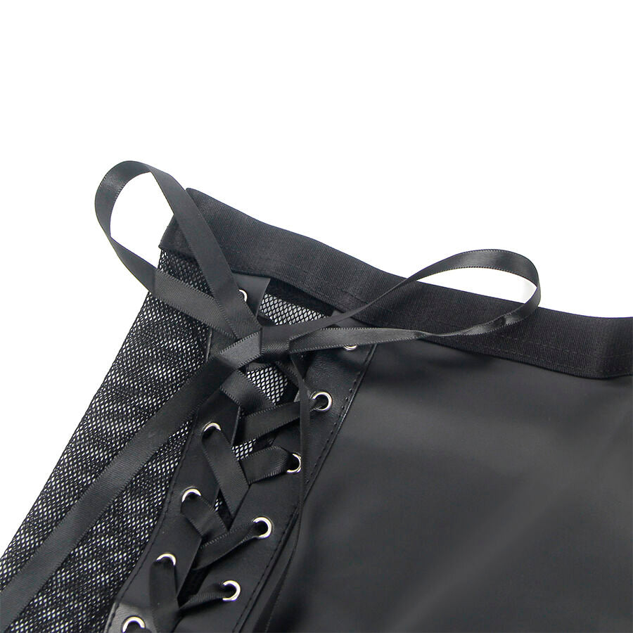 SUBBLIME - 957599 LEREN BH- EN ROKJESSET ZWART L/XL