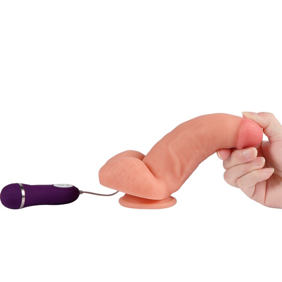 SHEQU - RODE ADELAAR VIBRATOR DILDO MET AFSTANDSBEDIENING 17 CM
