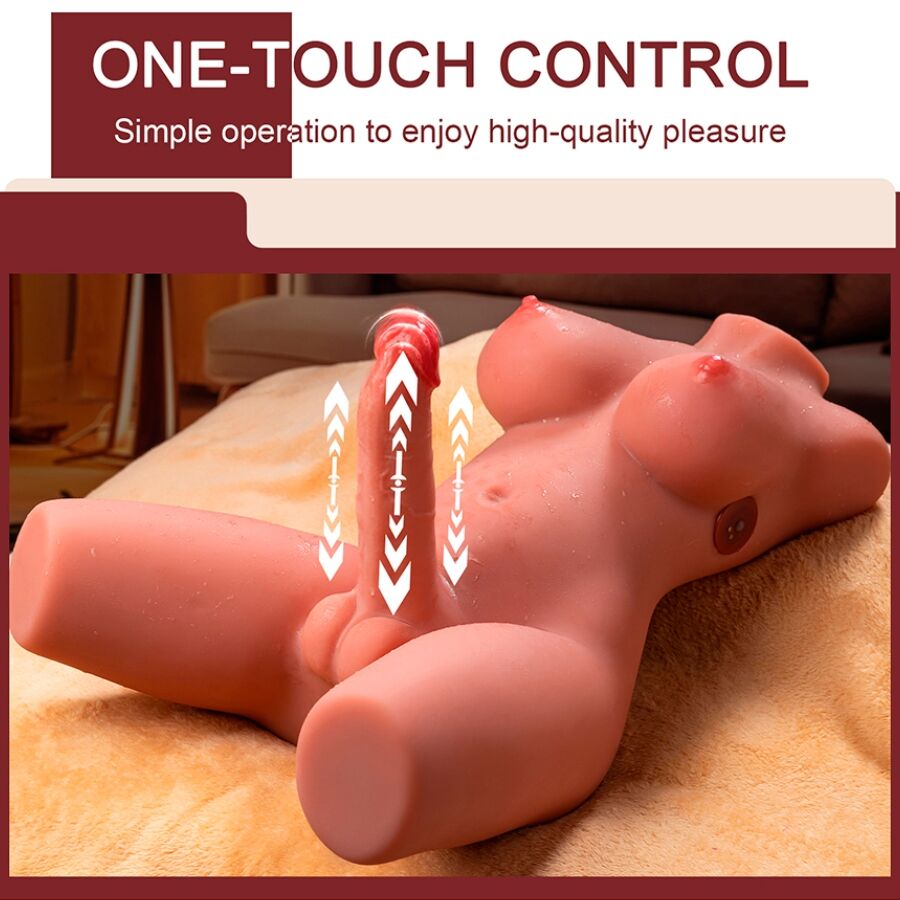 XISE - MIAH LADY BOY TORSO MET DILDO MET TRILLING EN STOTEN 55 CM