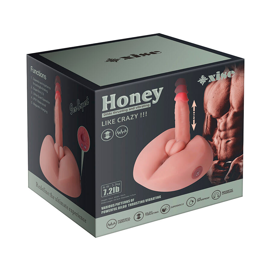 XISE - HONEY REALISTISCHE DILDO MASTEURBEERDER MET TRILLING 25 CM