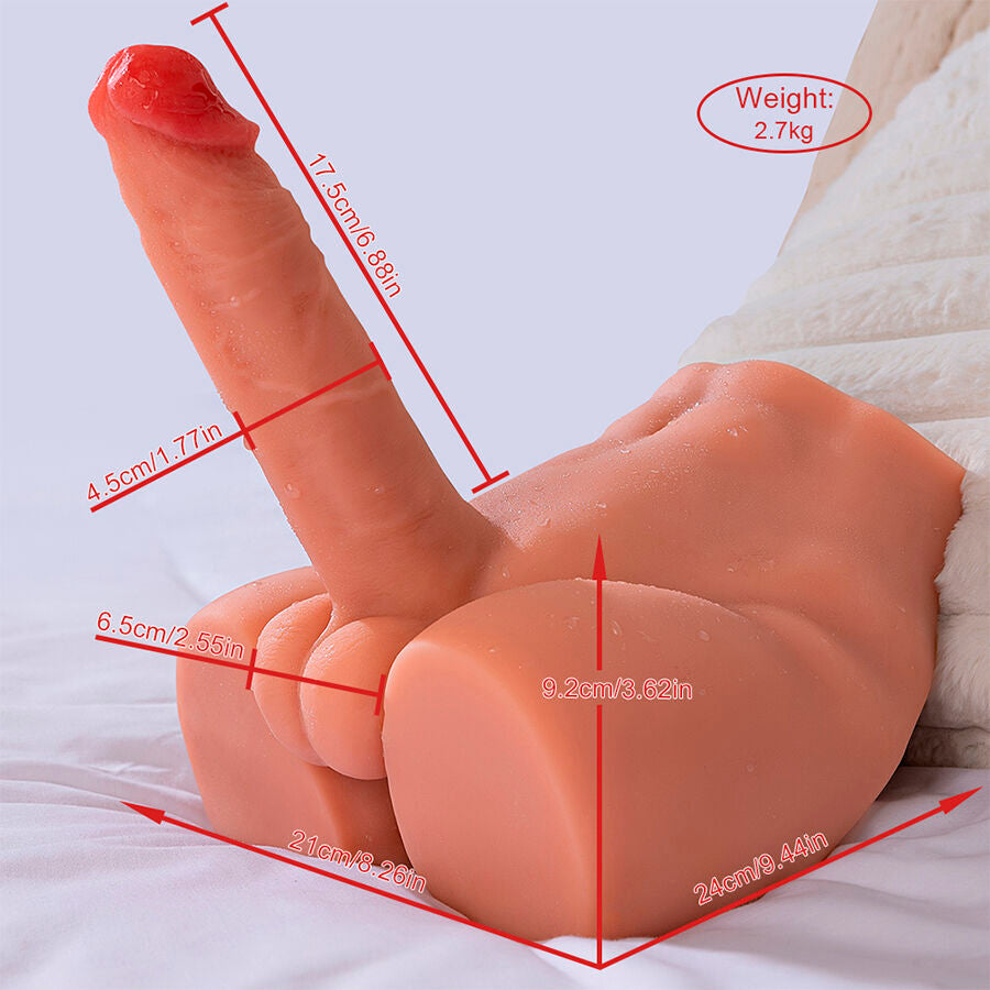 XISE - PEEL DILDO AARS REALISTISCHE DILDO MASTURBATOR VOORWAARTSE POSITIE MET STOTEN 17,5 CM