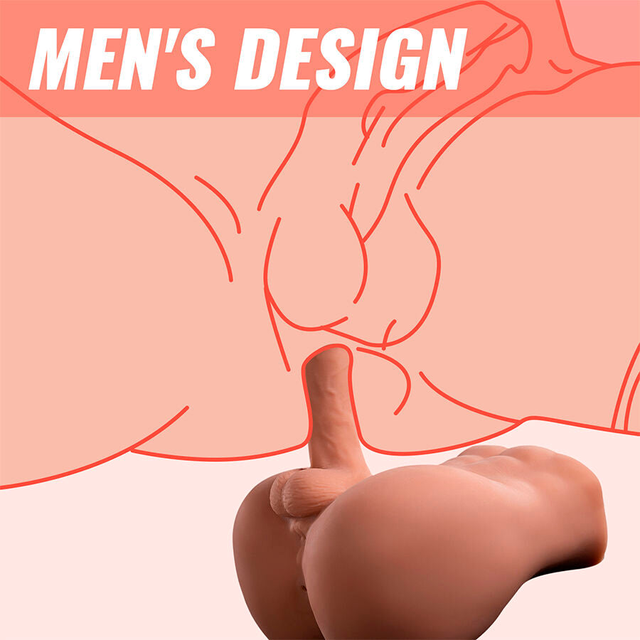 XISE - BERTLETT DILDO ASS REALISTISCHE DILDO EN ANUS MASTURBATOR FRONTPOSITIE MET STOTEN 18 CM
