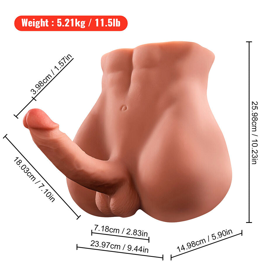 XISE - BERTLETT DILDO ASS REALISTISCHE DILDO EN ANUS MASTURBATOR FRONTPOSITIE MET STOTEN 18 CM