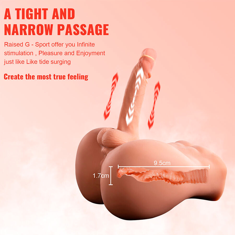 XISE - BERTLETT DILDO ASS REALISTISCHE DILDO EN ANUS MASTURBATOR FRONTPOSITIE MET STOTEN 18 CM