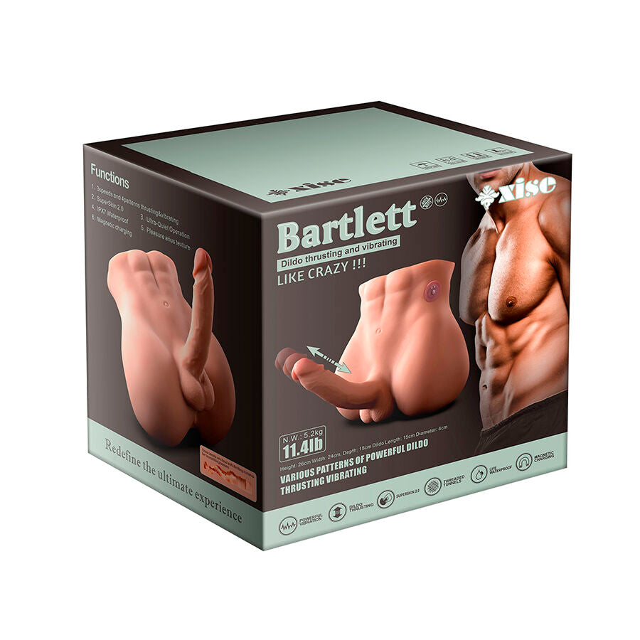 XISE - BERTLETT DILDO ASS REALISTISCHE DILDO EN ANUS MASTURBATOR FRONTPOSITIE MET STOTEN 18 CM
