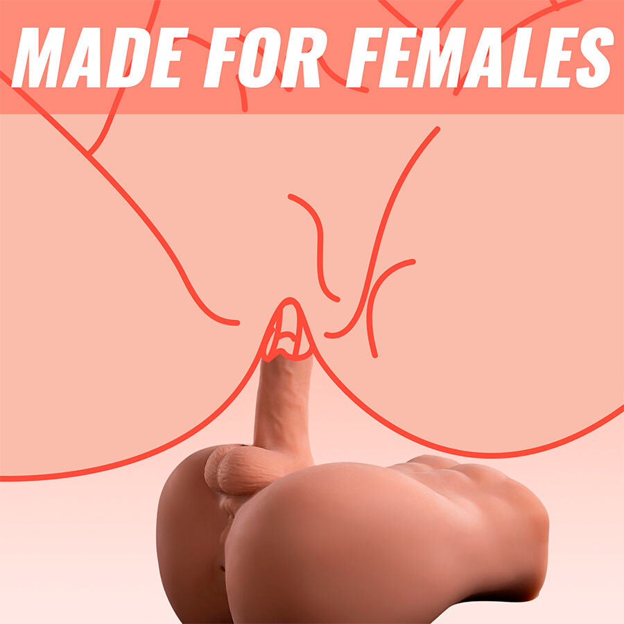 XISE - BERTLETT DILDO ASS REALISTISCHE DILDO EN ANUS MASTURBATOR FRONTPOSITIE MET STOTEN 18 CM