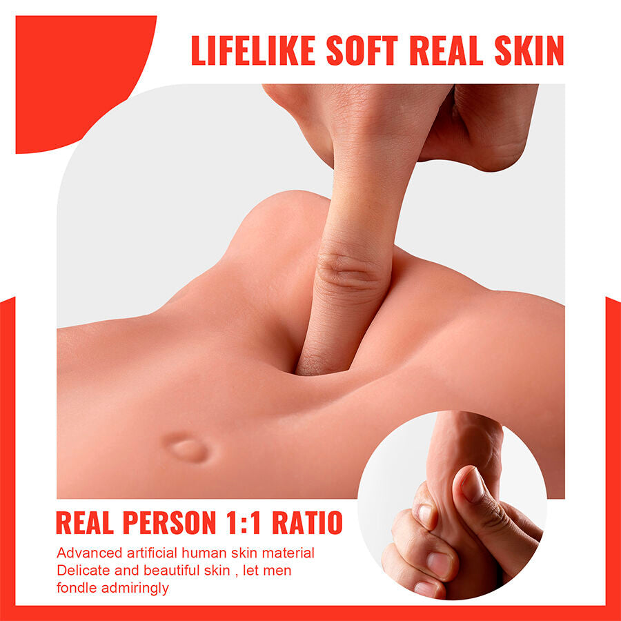 XISE - BERTLETT DILDO ASS REALISTISCHE DILDO EN ANUS MASTURBATOR FRONTPOSITIE MET STOTEN 18 CM