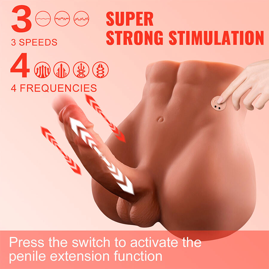 XISE - BERTLETT DILDO ASS REALISTISCHE DILDO EN ANUS MASTURBATOR FRONTPOSITIE MET STOTEN 18 CM