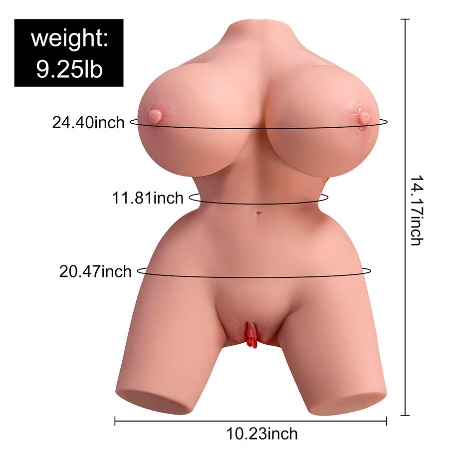 XISE - FRIEDA REALISTISCHE VROUWELIJKE TORSO MET TRILLING 36 CM