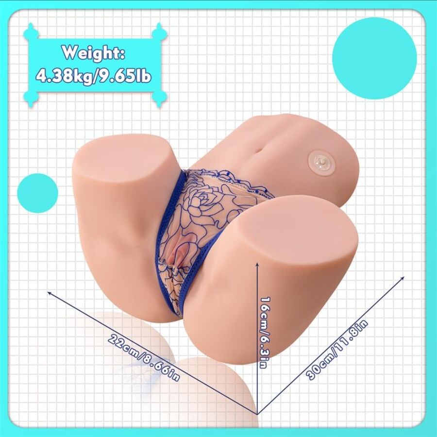 XISE - MAYA ZUIGENDE REALISTISCHE VAGINA EN ANUS MASTURBATOR MET TRILLING EN ZUIGKRACHT 4.5 KG