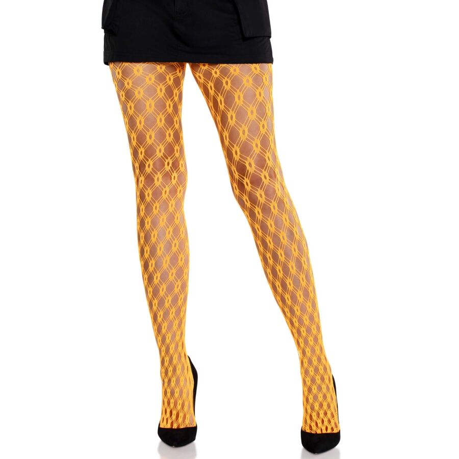 LEG AVENUE - KANTEN PANTY MET OOGJES NEON ORANJE