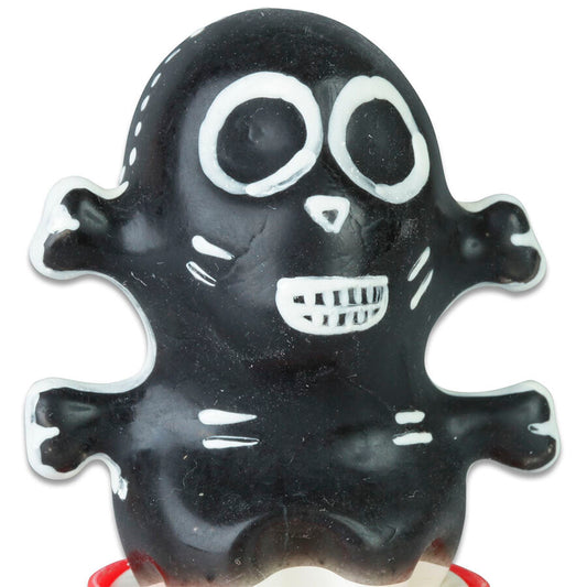 CONDOMERIE - HANDGESCHILDERDE NIEUWIGHEIDSCONDOMS SKULL ZWART MODEL 1