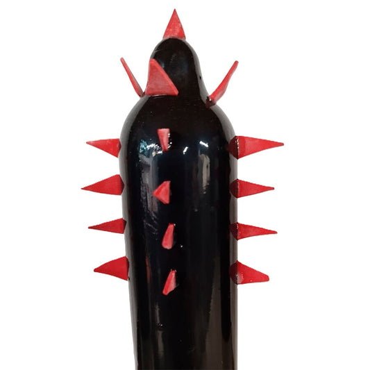 CONDOMEIERIJ - MET DE HAND BESCHILDERDE NIEUWIGHEIDSCONDOMS ZWARTE CACTUS XL
