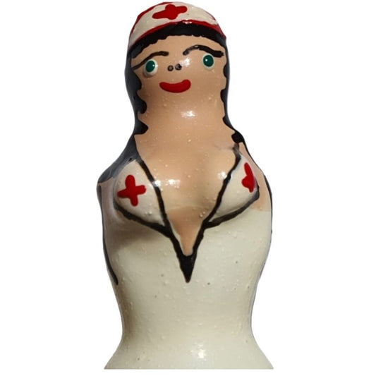 CONDOMERIE - HANDGESCHILDERDE FUN CONDOMS ZUSTER BLOND