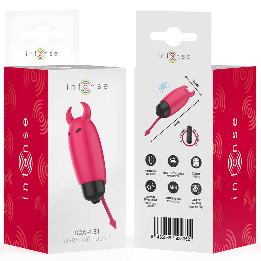 INTENSE - SCARLET TRILLENDE KOGEL RODE DEMOON 9,3 X 2,4 CM