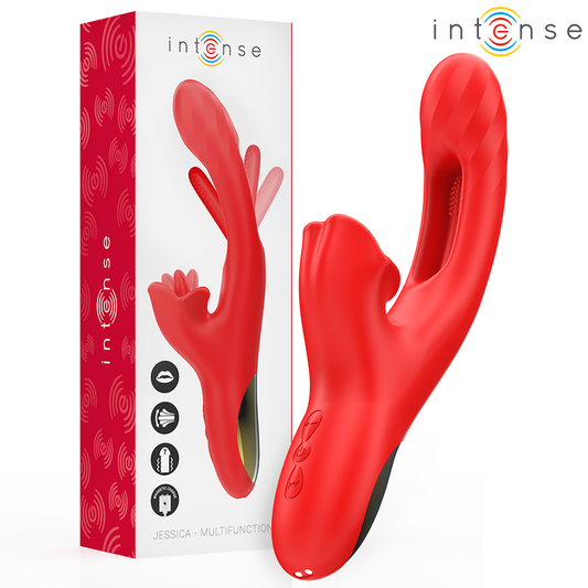 INTENSE - JESSICA MULTIFUNCTIONELE VIBRATOR KLITORISSTIMULATIE 24,8 CM ROOD