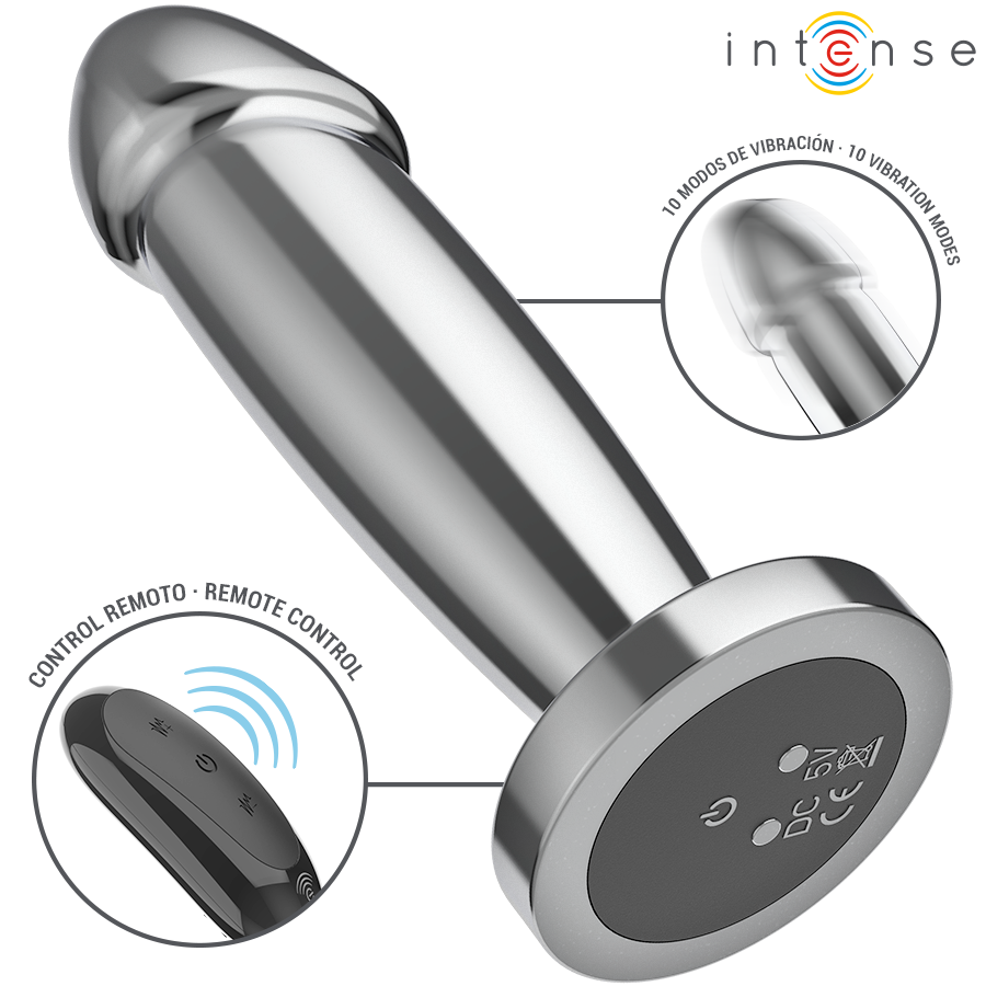 INTENS - ANAALPLUG 10 TRILLINGEN METALEN DILDO MET AFSTANDSBEDIENING S