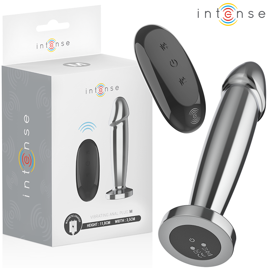 INTENSE - ANAALPLUG 10 TRILLINGEN METALEN DILDO MET AFSTANDSBEDIENING M