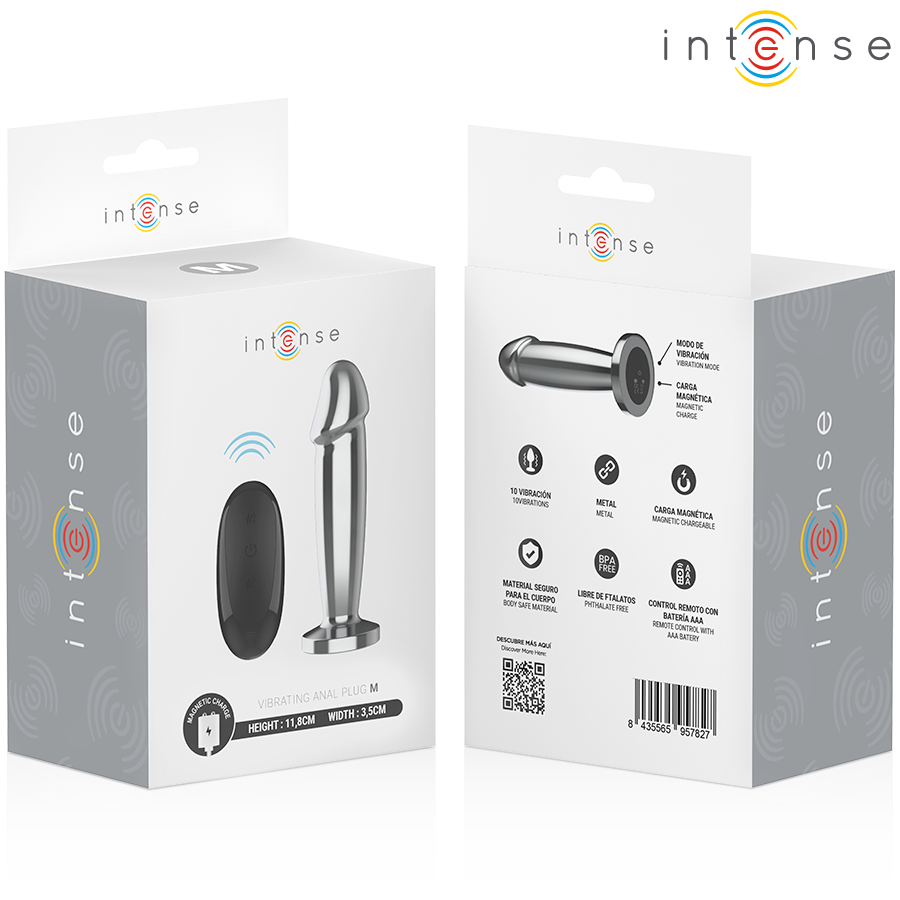 INTENSE - ANAALPLUG 10 TRILLINGEN METALEN DILDO MET AFSTANDSBEDIENING M