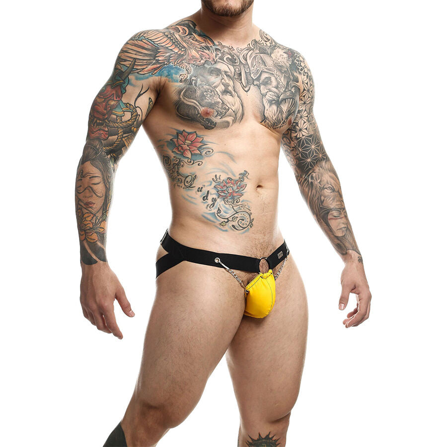 MOB - GELE DNGEON JOCKSTRAP MET KETTINGEN EEN MAAT