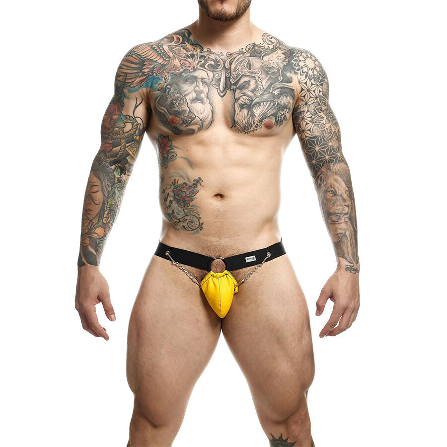MOB - GELE DNGEON JOCKSTRAP MET KETTINGEN EEN MAAT