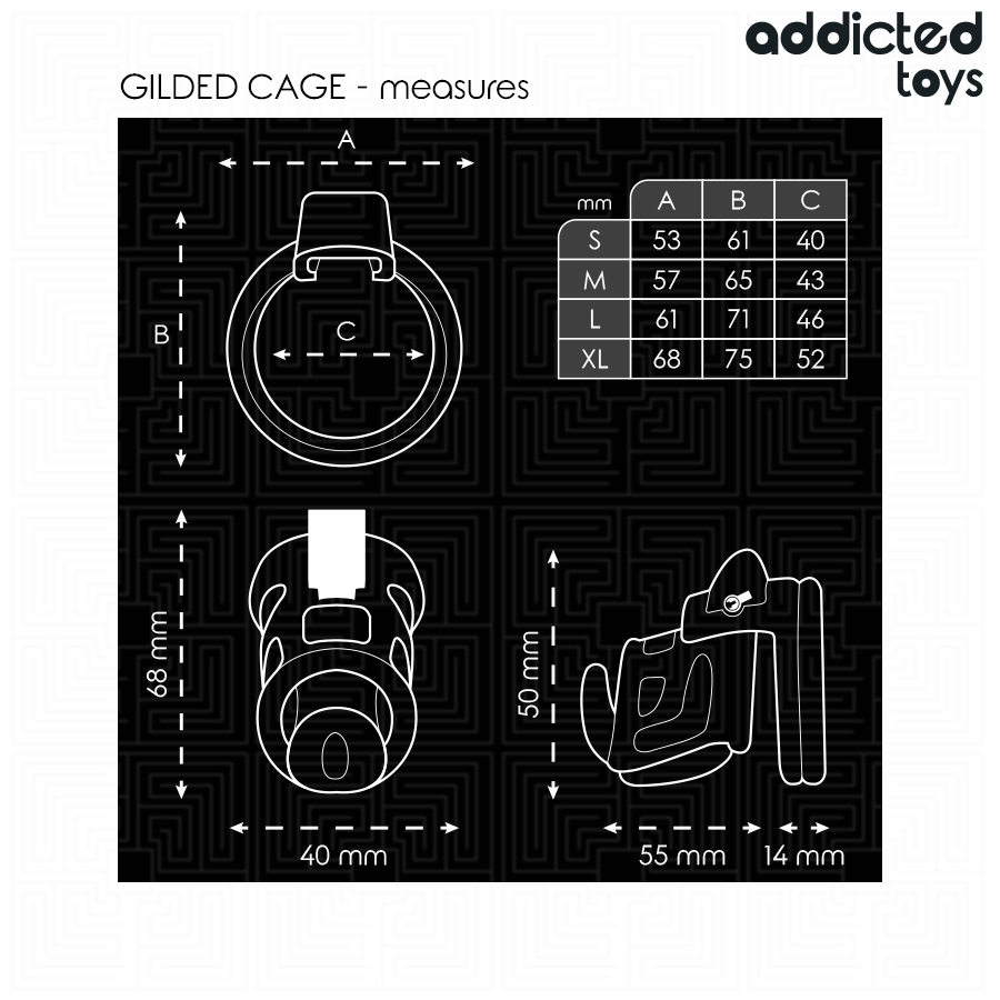 ADDICTED TOYS LOCKED - GILDEN CAGE SILICONEN PENISKOKER 8,5 CM